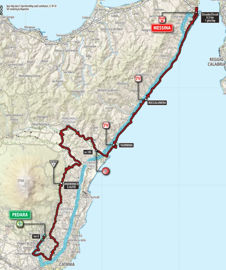 Giro 2017 Stage5 map